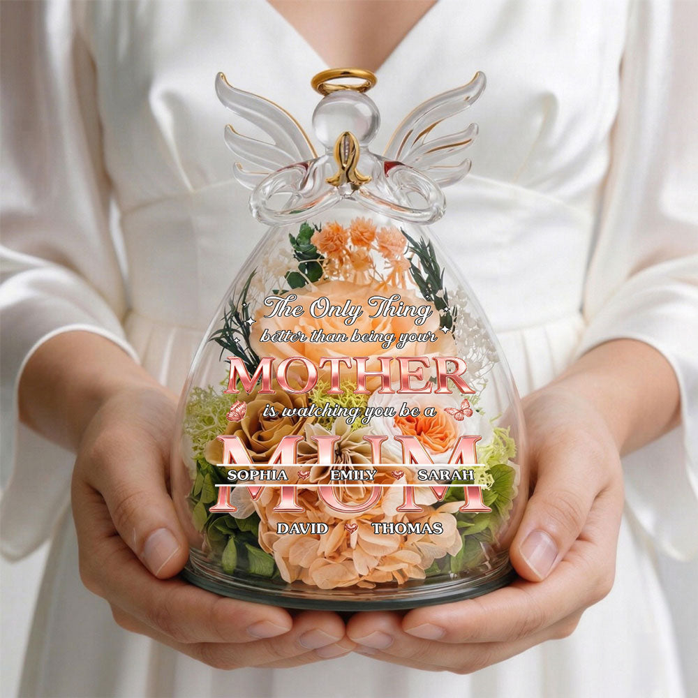 The Only Thing Better Than - Personalized Glass Angel Figurines Fresh Flowers