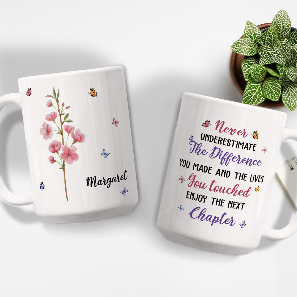 Custom Coworker, Christmas & Birthday Team Appreciation Gift • Never Underestimate The Difference You Made - Personalized Mug