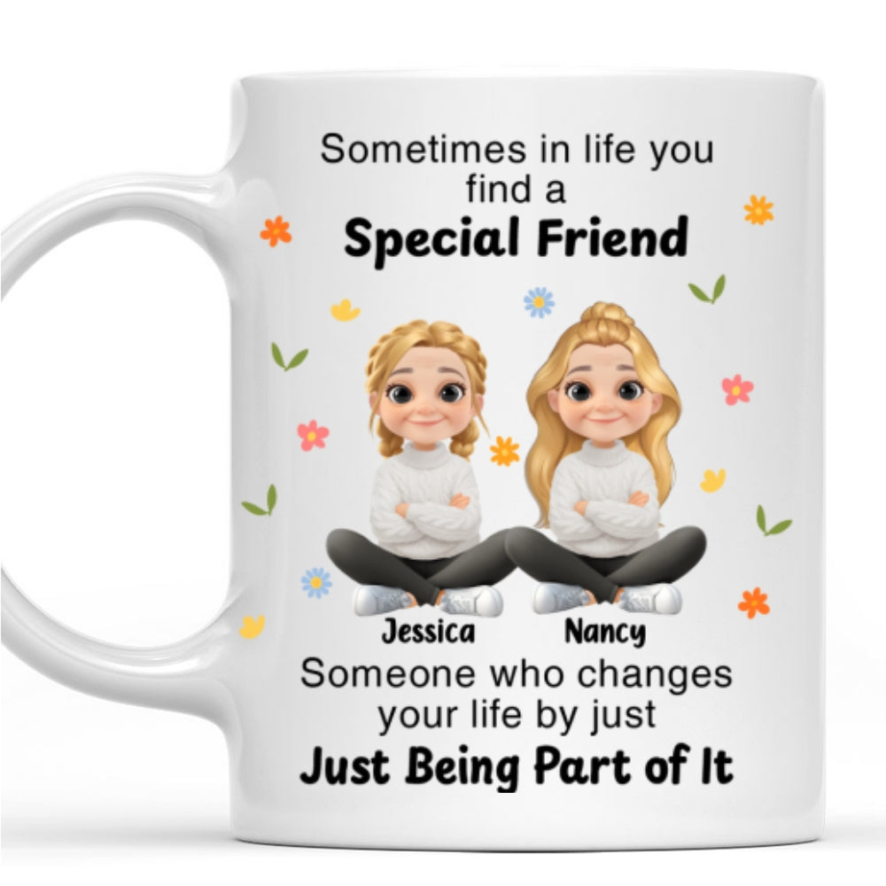 Custom Best Friend, Christmas & Birthday Friendship Keepsake Gift • You Change My Life - Personalized Coffee Mug