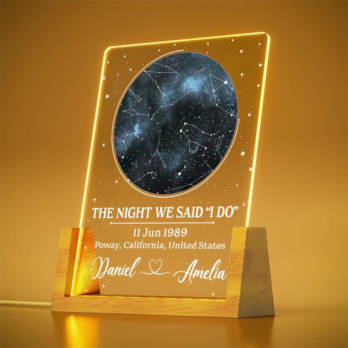 Custom Couple Gift for Anniversary, Valentine's Day, Christmas • The Night - Personalized Night Light