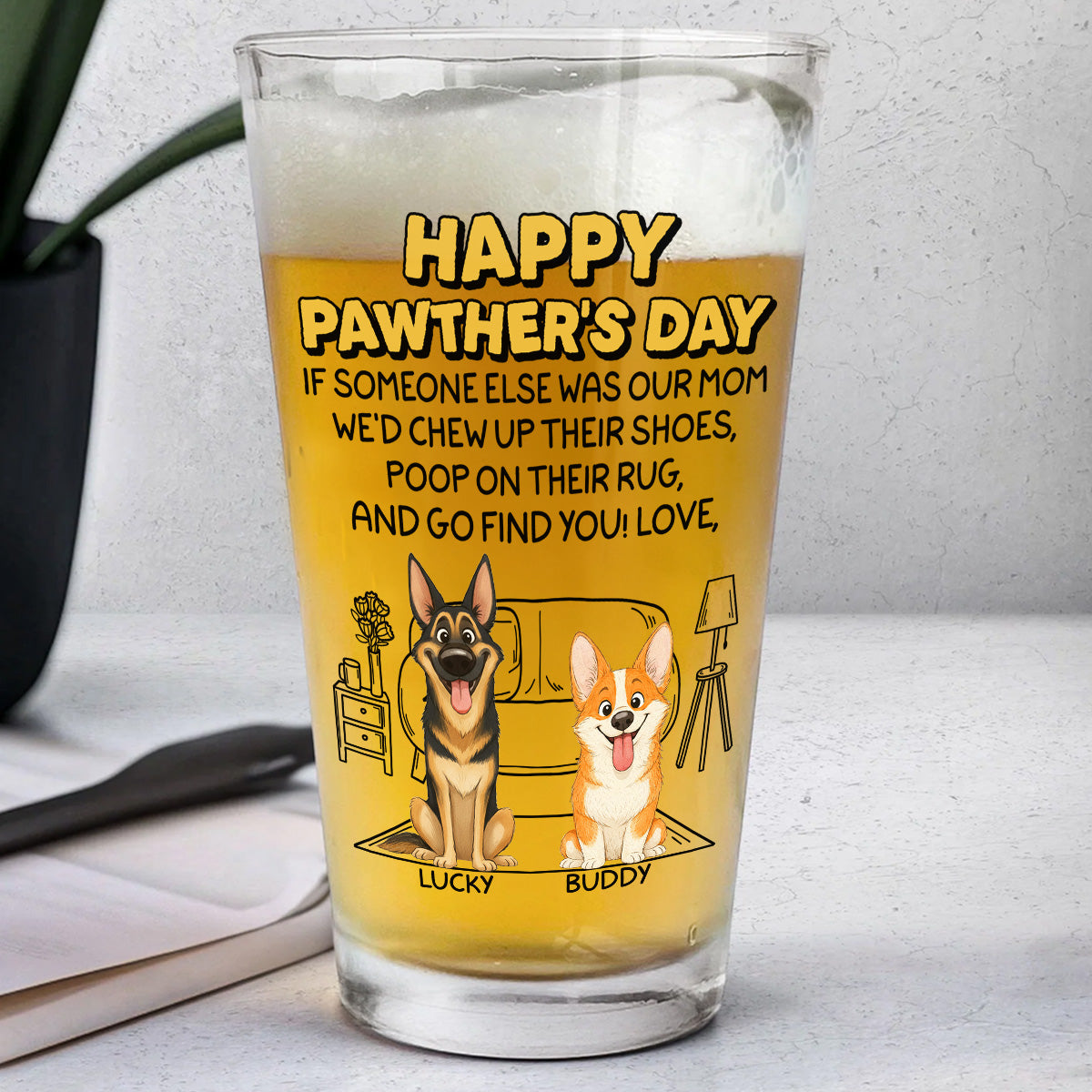 No One Can Be Parent Better Than You - Personalized Beer Glass