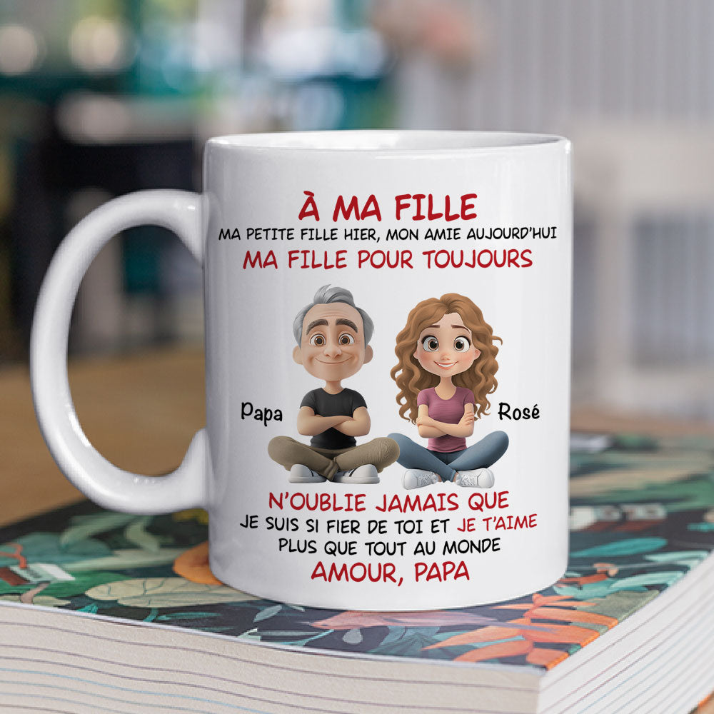 Custom Christmas & Birthday Gift for Daughter • À Ma Fille - Mug Personnalisé