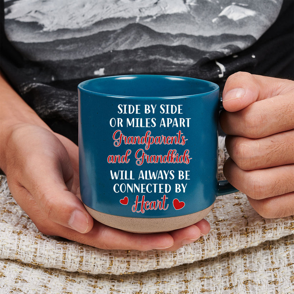 Custom Christmas & Birthday Keepsake Gift • We Will Always Be Connected By Heart - Personalized Pottery Mug