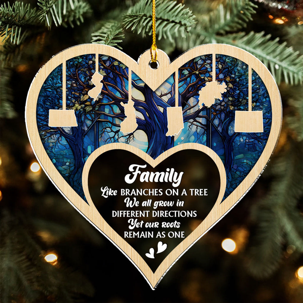 Custom Family Ornament, Christmas Gift for Family Members •  Family Like Branches On A Tree - Personalized Acrylic Ornament