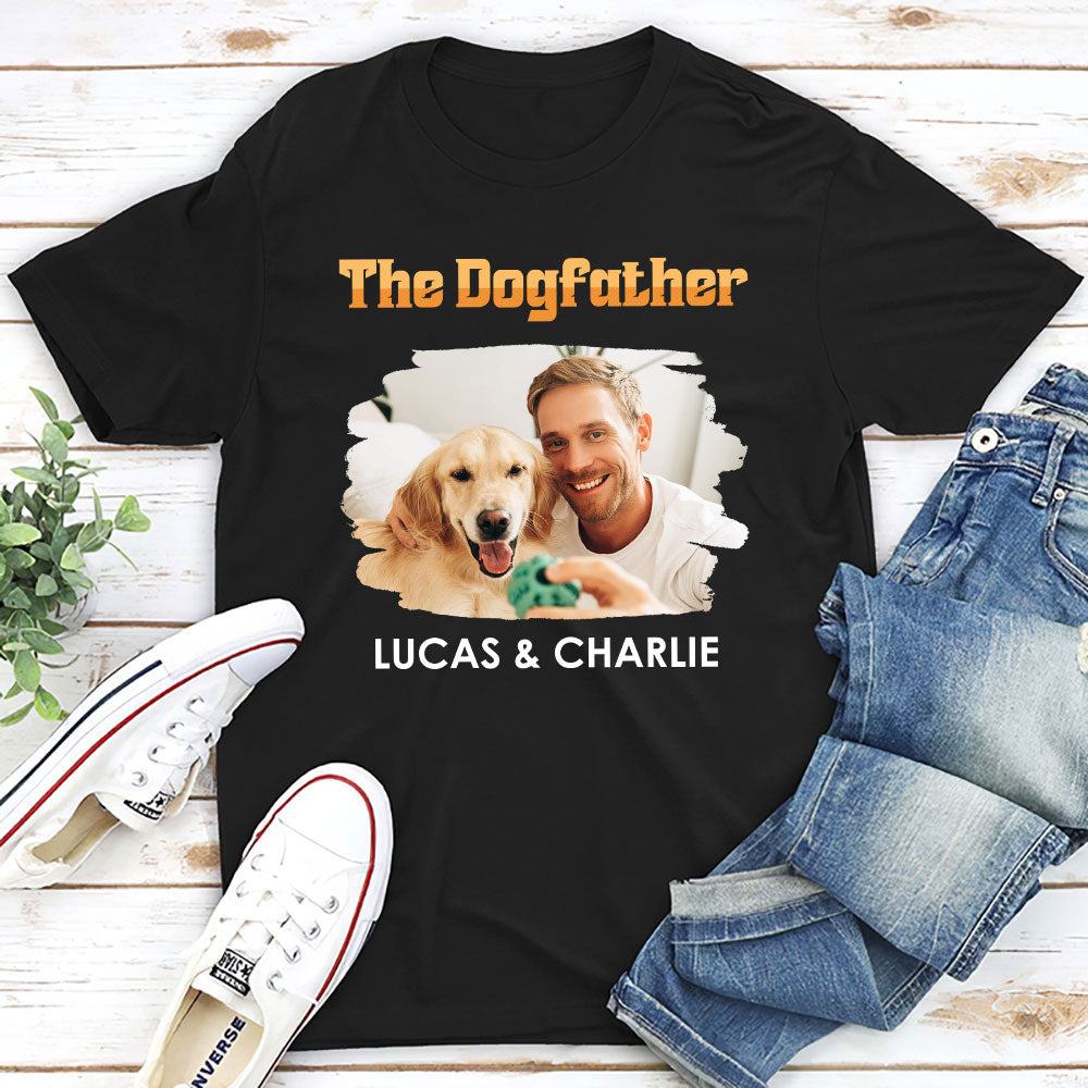 Custom Photo Christmas & Birthday Keepsake Gift • The Dogfather Retro Photo - Personalized Shirt