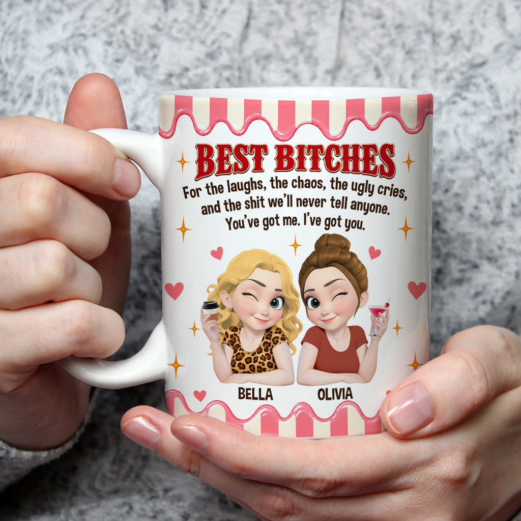 Custom Best Friend, Christmas & Birthday Friendship Keepsake Gift • For The Laughs We Shared - Personalize Coffee Mug