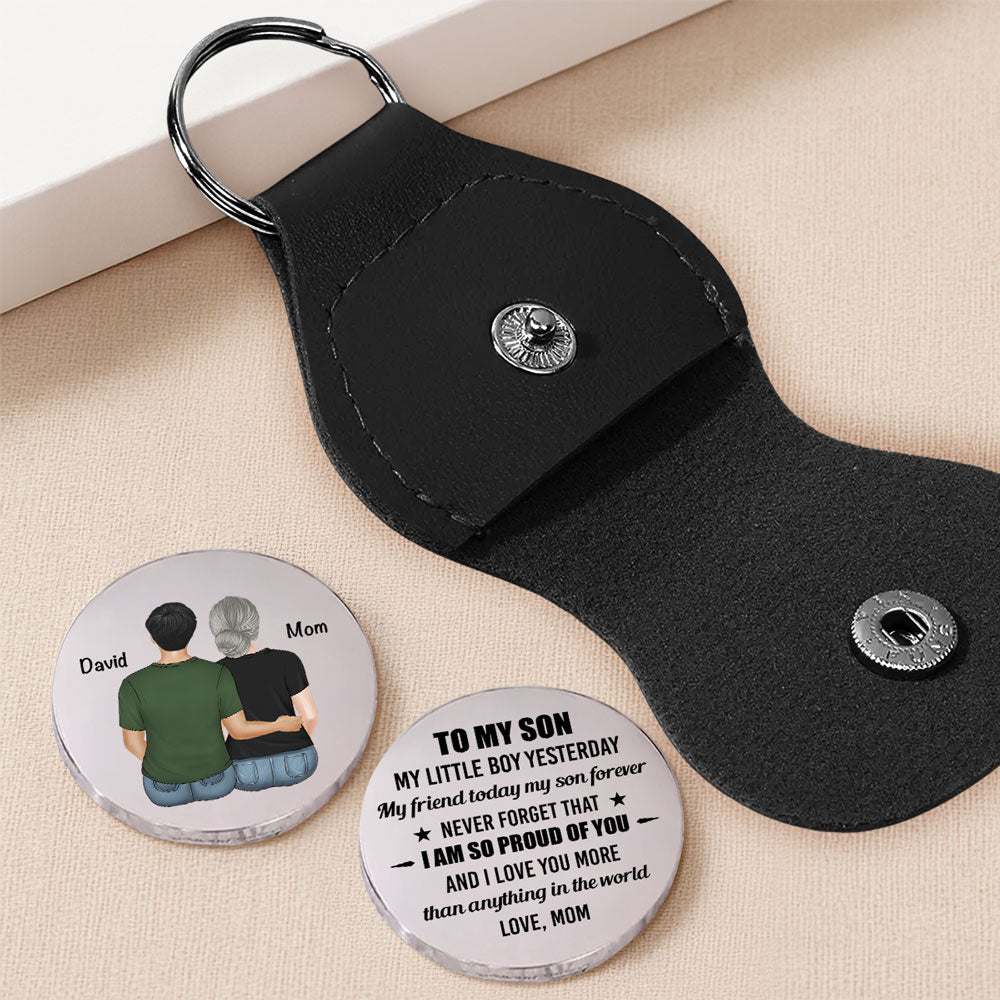 Custom Coin Keychain for Son, Father's Day Birthday Gifts • Remember I Always Love You - Personalized Pocket Hug