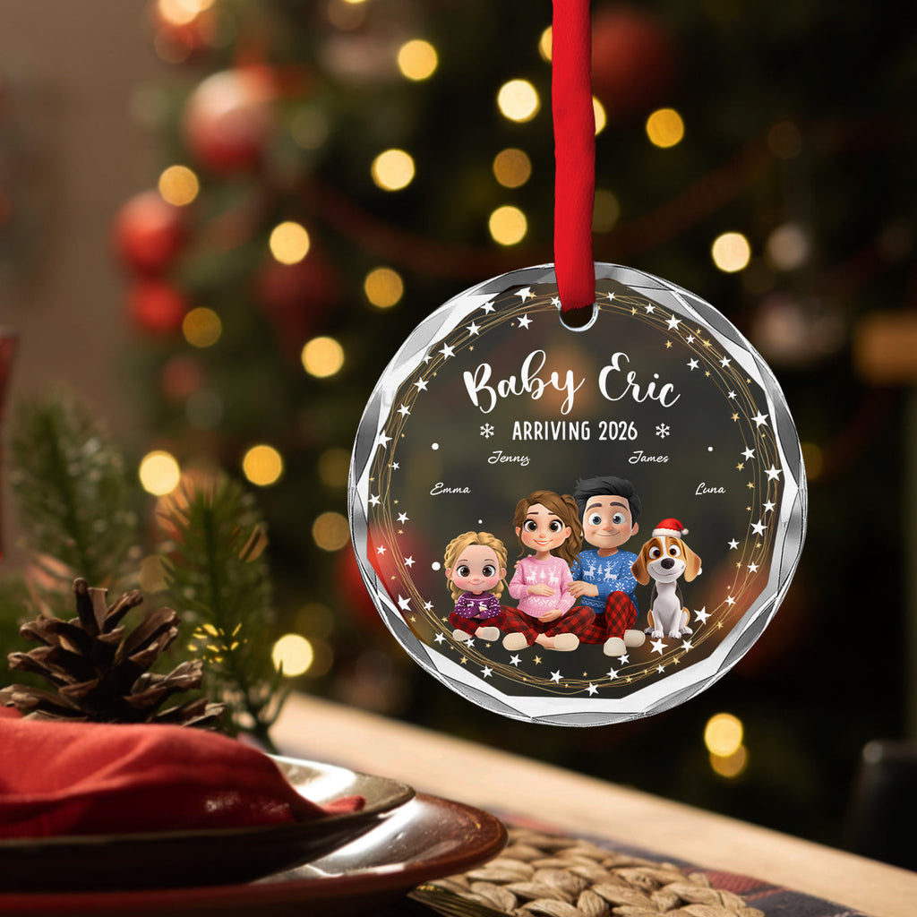 Custom Family Ornament, Christmas Gift for Family Members •  We Are Waiting For You - Personalized Glass Ornament