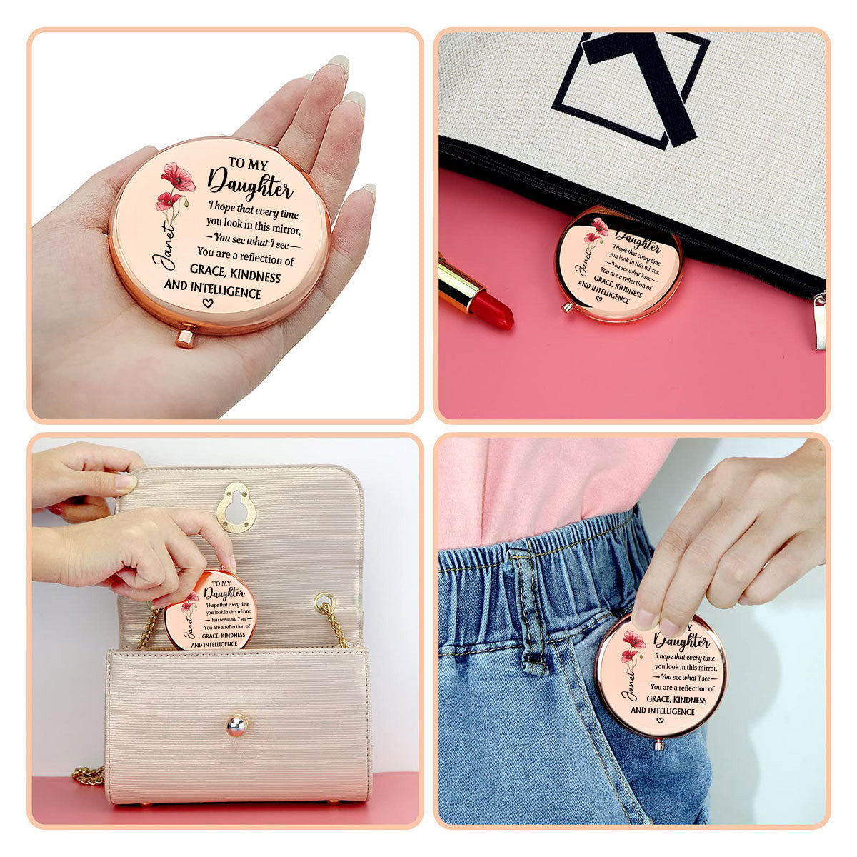 Your Heart Makes You Beautiful - Personalized Compact Mirror