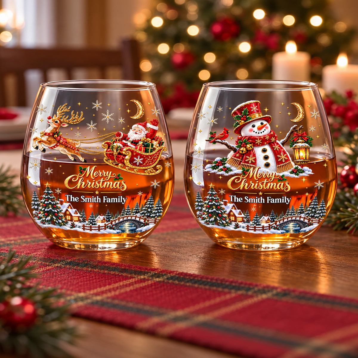 Festive Cheer - Personalized Wine Glass