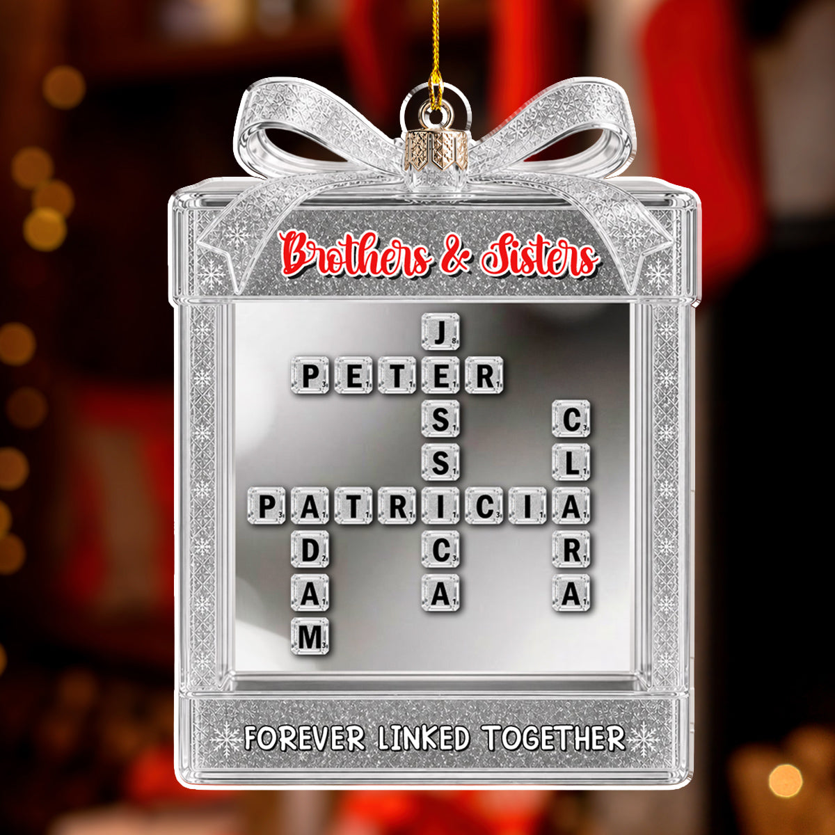 Custom Keepsake Christmas Ornament •  Connected For Life - Personalized Acrylic Ornament