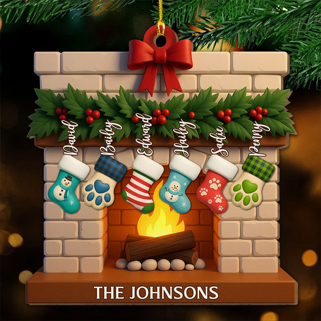 Custom Family Ornament, Christmas Gift for Family Members •  Family Stockings 2025 - Personalized Wood Ornament