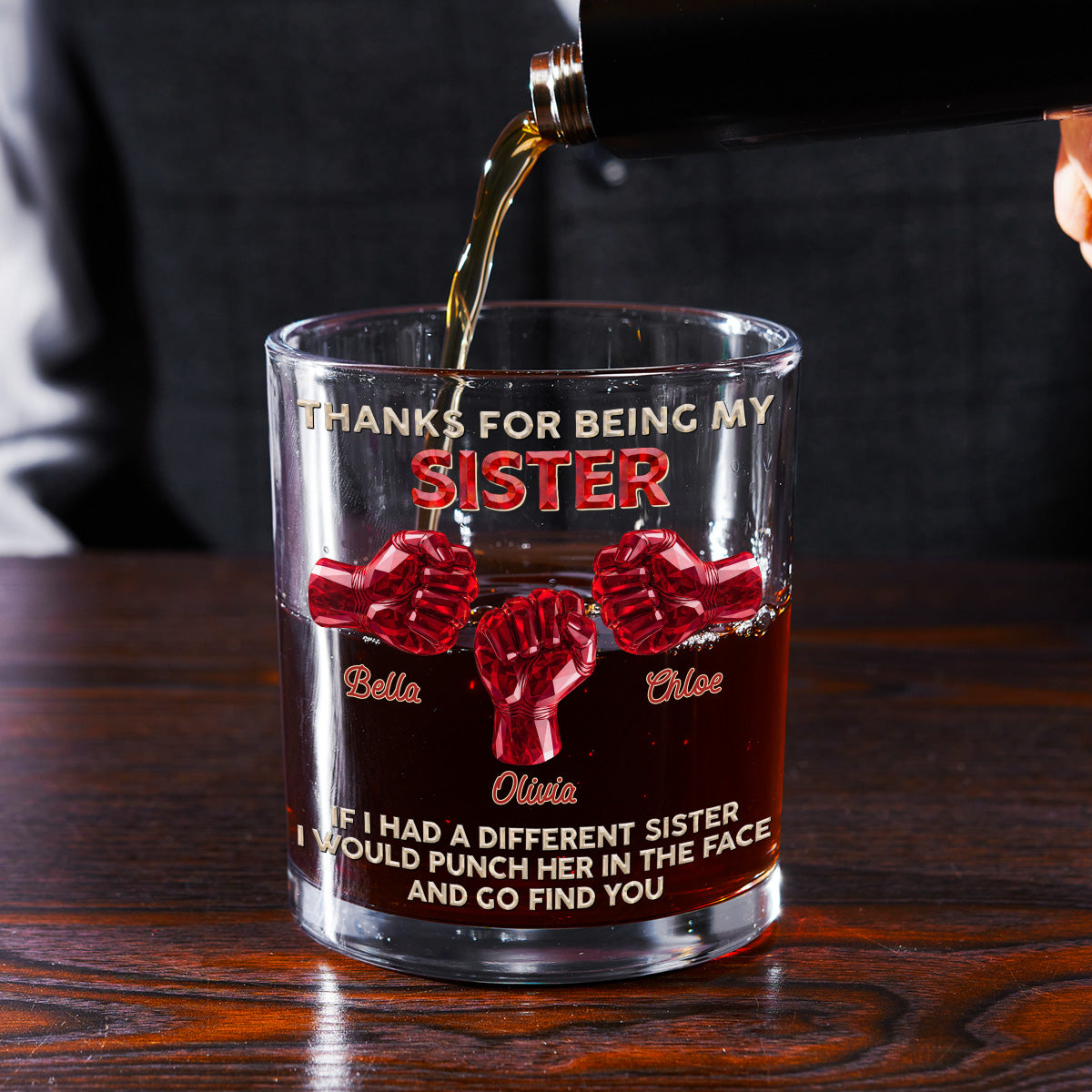 Custom Christmas Birthday Drinkware Gifts for Brother • Punch Him And Find You- Personalized Whiskey Glass