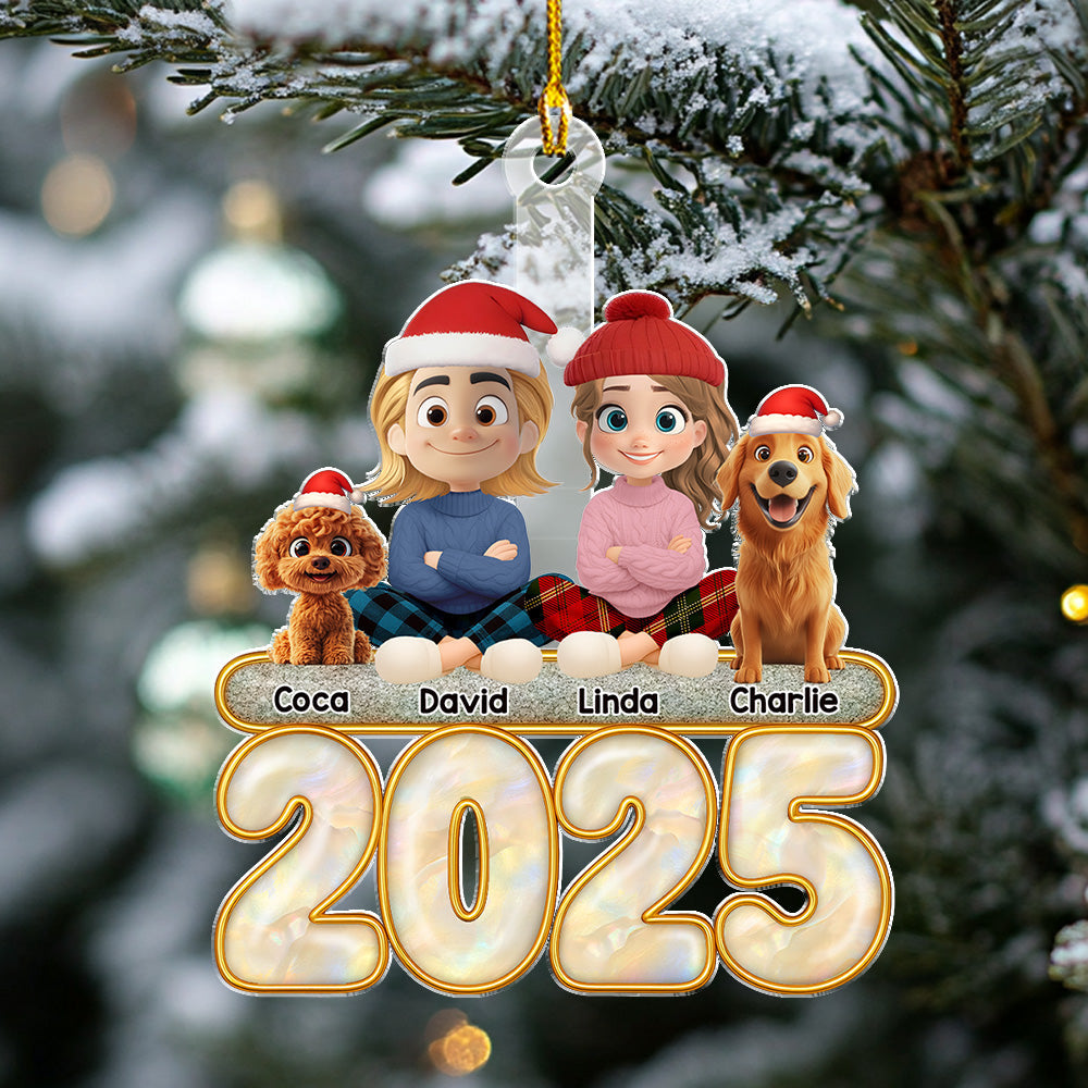 Custom Keepsake Christmas Ornament •  This Is Us And The Dog - Personalized Acrylic Ornament