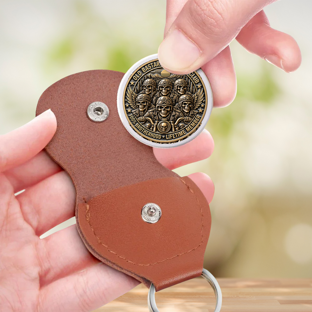 Custom Besties Coin Keychain, Friendship Birthday Gifts • Brothers Ride Through Every Mile - Personalized 3D Printing Pocket Hug