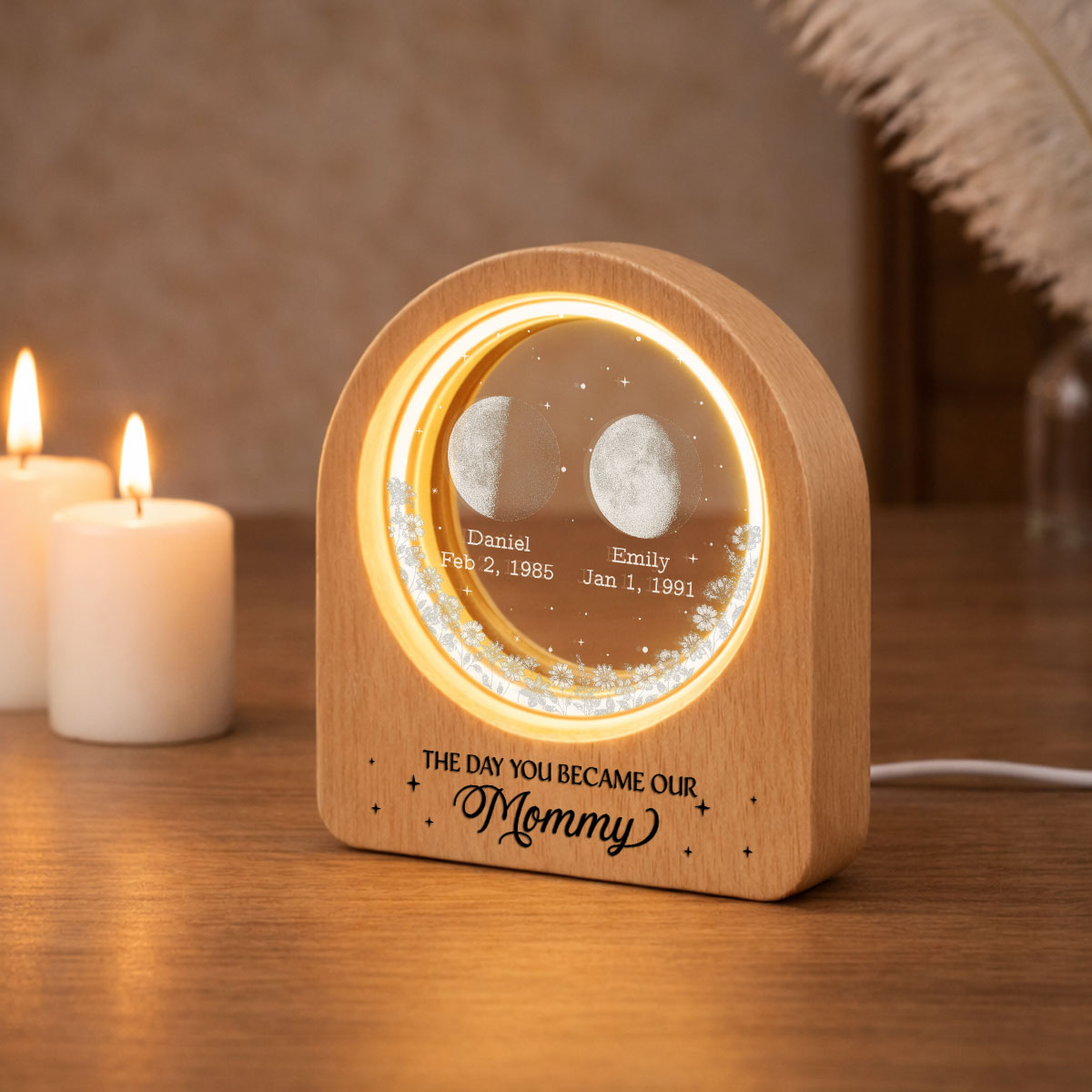 The Day Our Story Began - Personalized 3D Crystal Photo Portrait LED