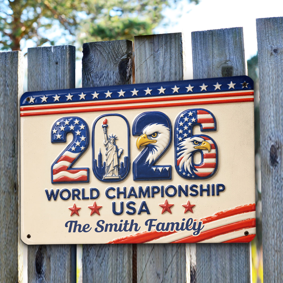 Custom 3D Home & Wall Decor, Birthday & Christmas Gift • World Championship - Personalized 3D Inflated Effect Metal Sign