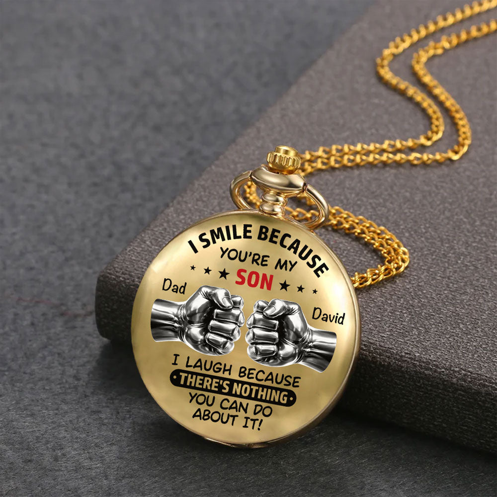 I Smile Because You Are My Son - Personalized Print Pocket Watch