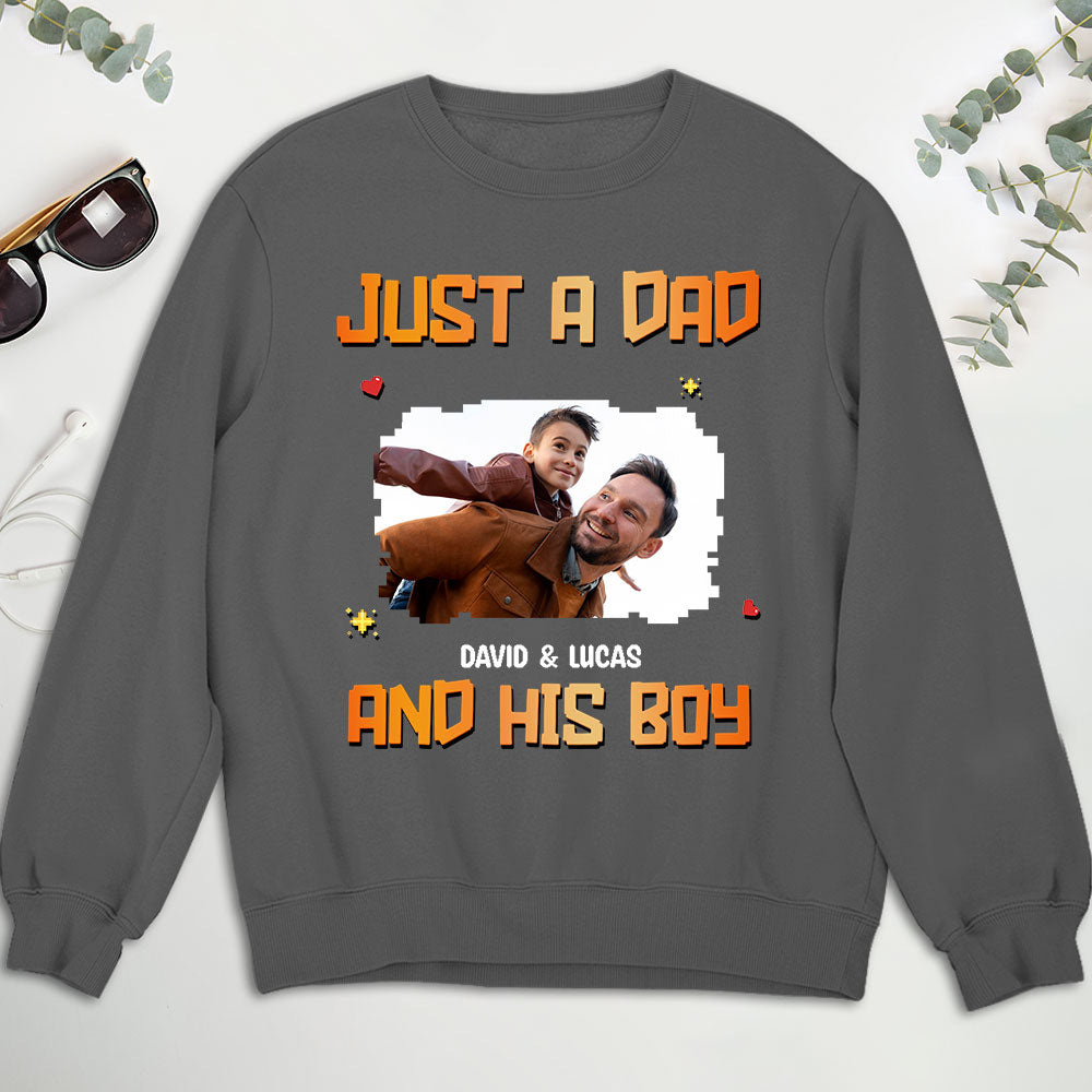 Custom Photo Christmas Anniversary Keepsake Gifts For Husband • Just A Dad Photo - Personalized Shirt