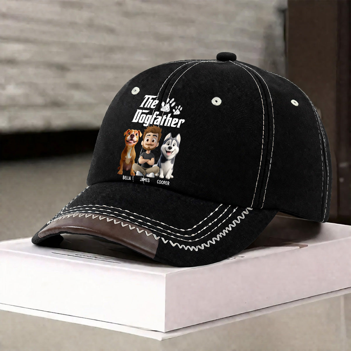 Cool Dog Father - Personalized Vintage Soft Baseball Cap