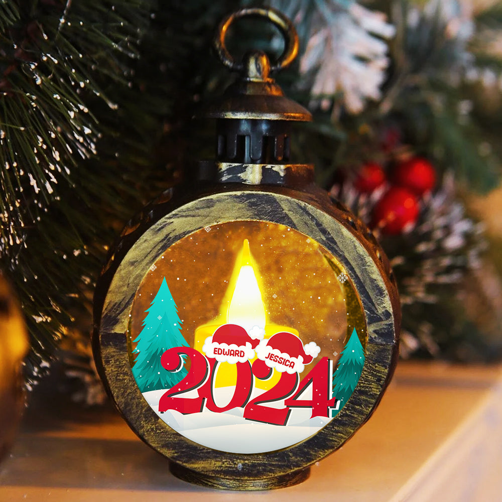 Custom Name Family Christmas Gifts, Holiday Decor • Winter Warmth - Personalized Christmas Lantern
