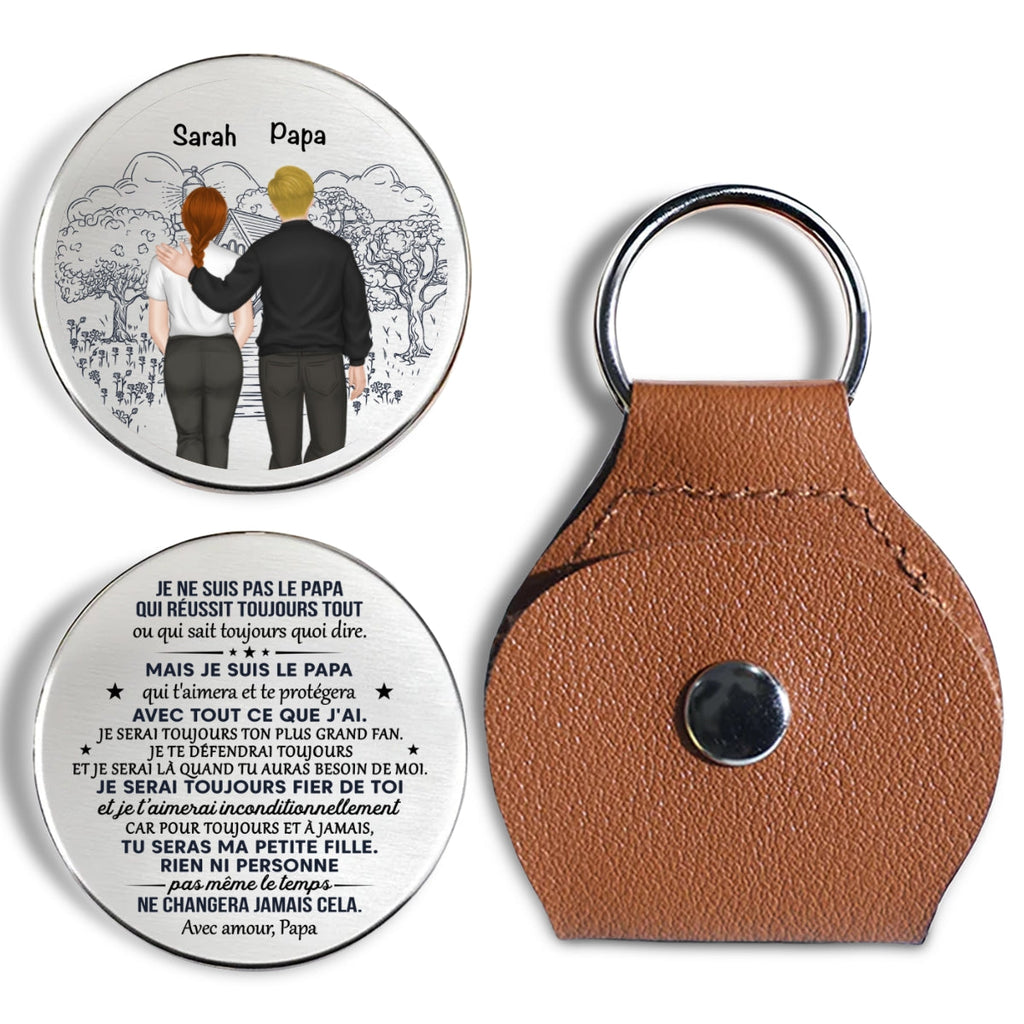 Custom Coin Keychain for Daughter Mom, Mother's Day Birthday Gifts • Je serai toujours ton plus grand fan - Petit Câlin de Poche Personnalisé