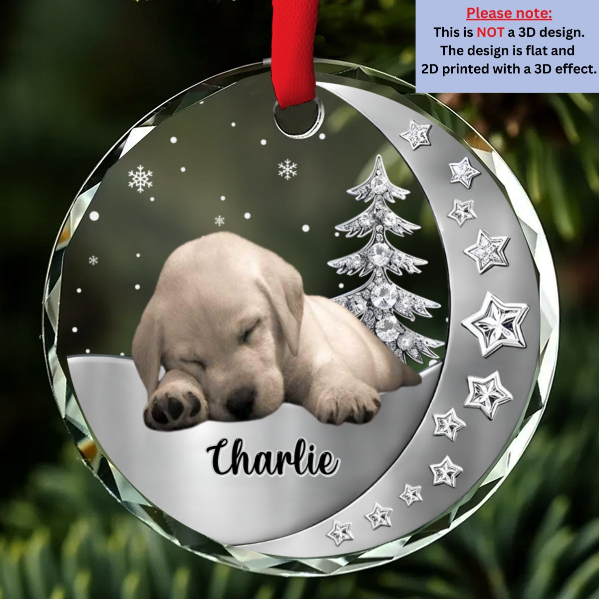 Custom Photo Keepsake Christmas Ornament • Beside You Photo - Personalized 3D Effect Glass Ornament