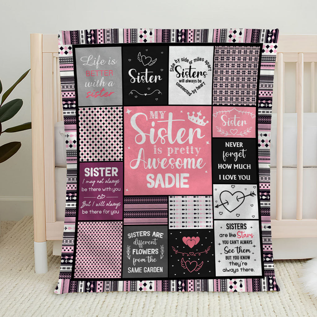 My Sister Is Pretty Awesome - Personalized Fleece Blanket