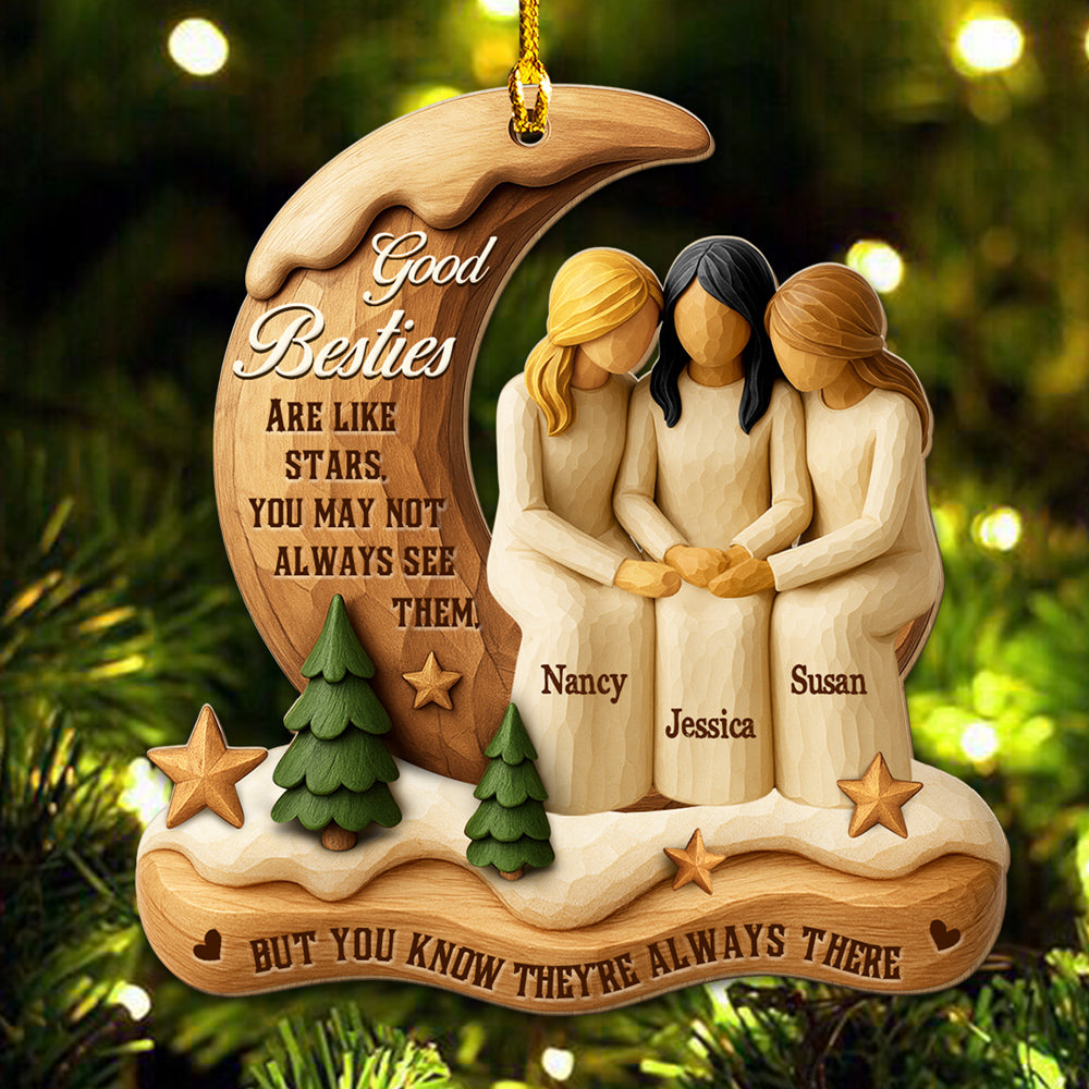 Custom Sister Christmas Ornament •  The Sister I Choose - Personalized 3D Effect Wood Ornament