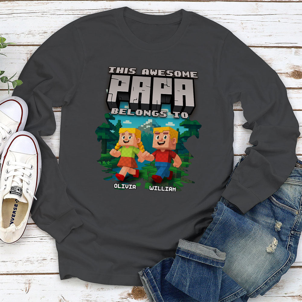 Custom Christmas & Birthday Keepsake Gift • This Awesome Papa Belongs To - Personalized Shirt