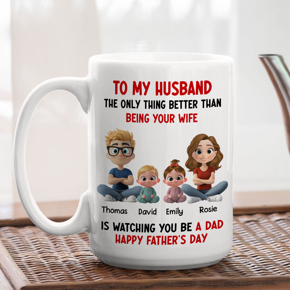 Custom Anniversary Keepsake Gifts For Couple • Watching You My Husband - Personalized Coffee Mug