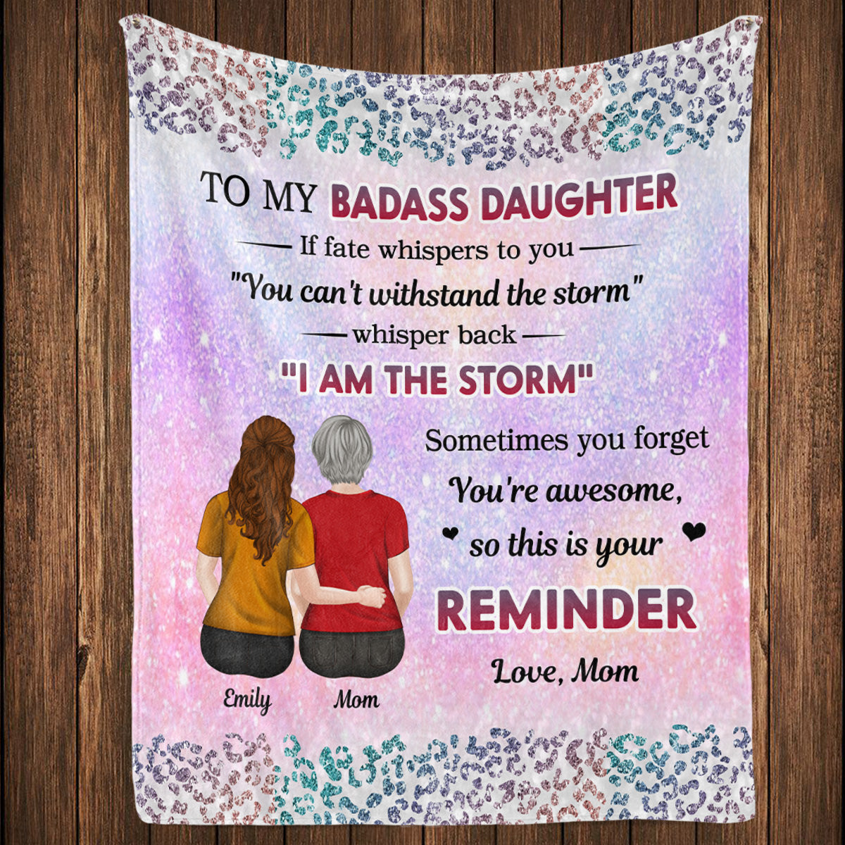 From Mom To Badass Daughter - Personalized Fleece Blanket