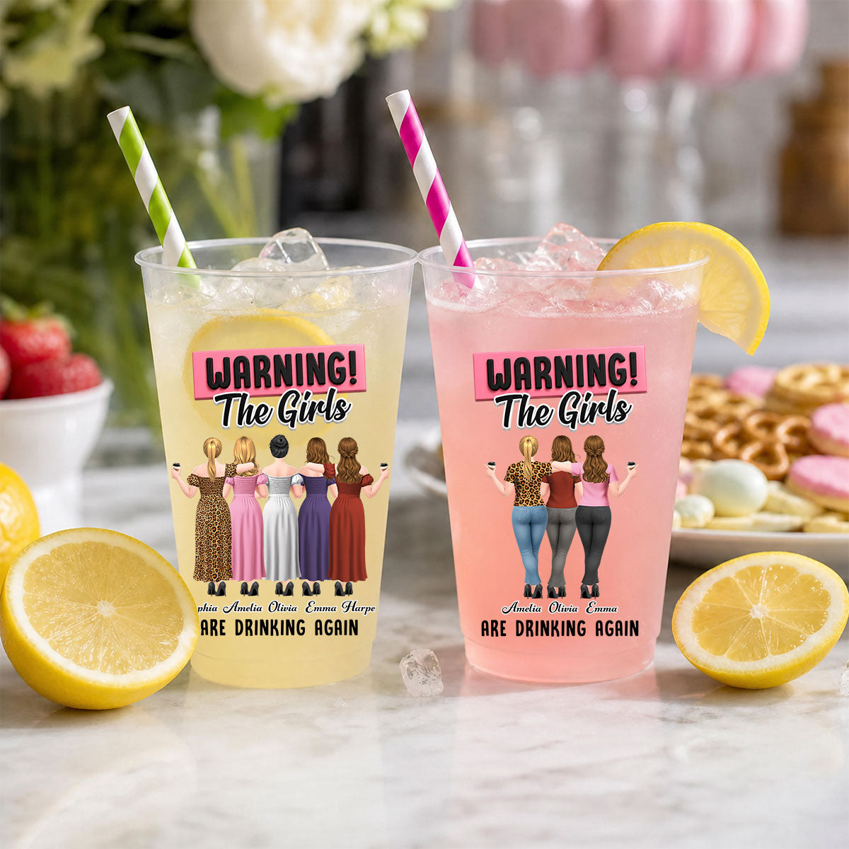 Warning The Girls Are Drinking Again - Personalized Frosted Cup