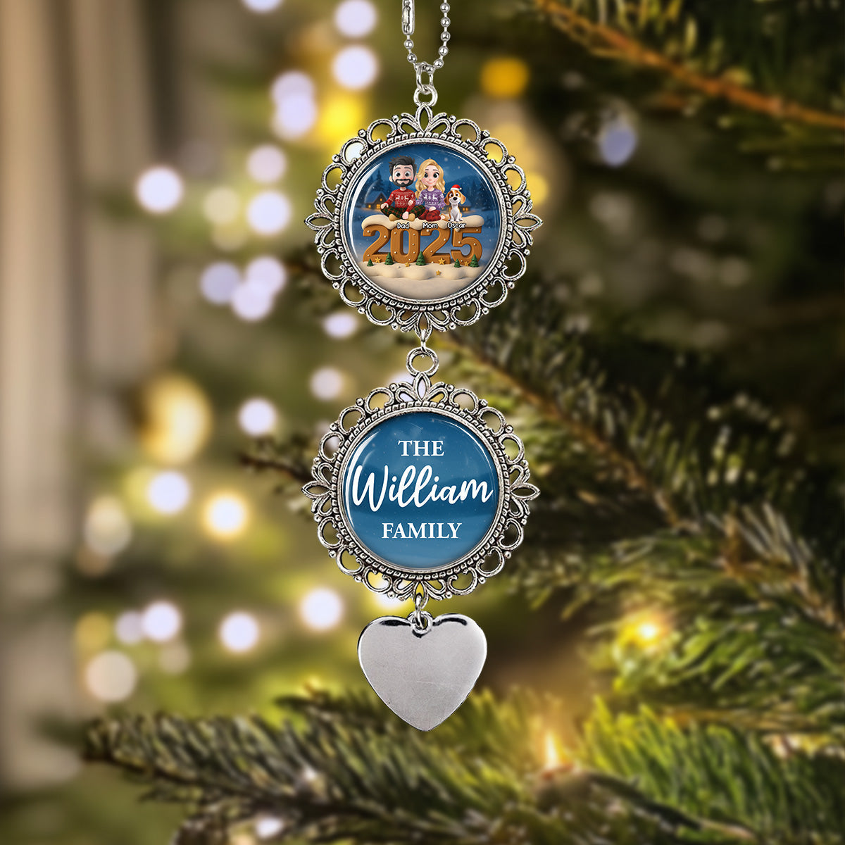Custom Keepsake Christmas Ornament •  As A Family Now Onwards - Personalized Charming Ornament