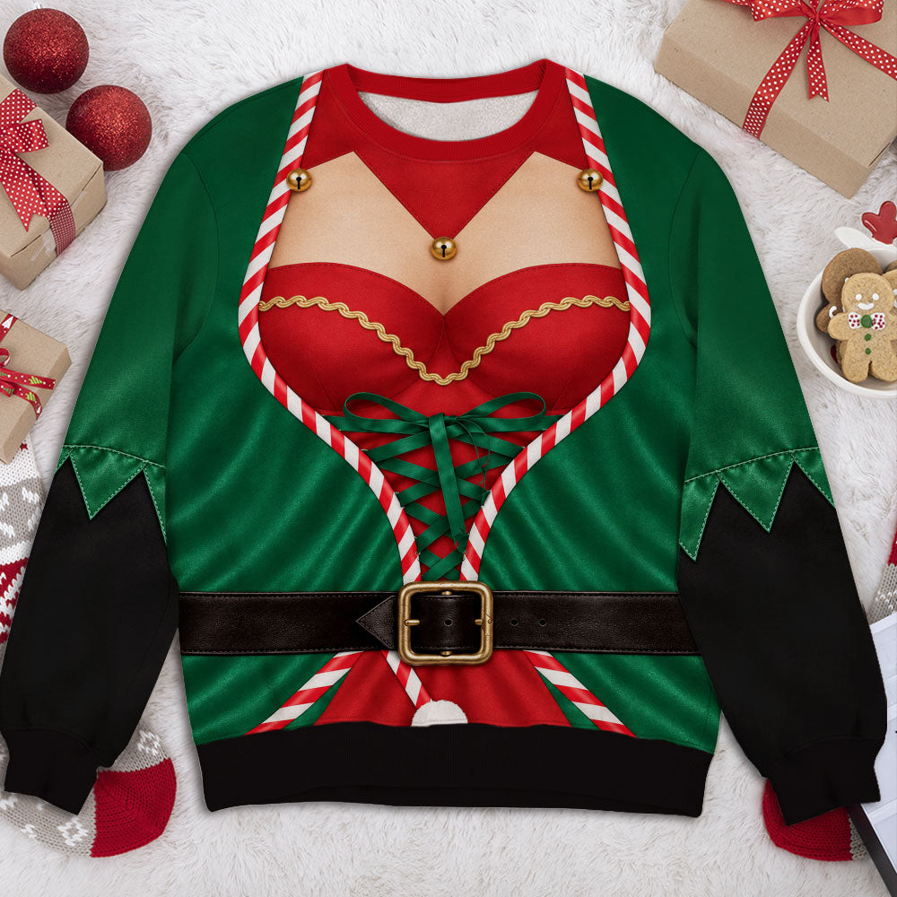 Custom Funny Ugly Sweatshirt, Couple Christmas Gift • Funny Holiday Version 2 - Personalized All-Over-Print Sweatshirt