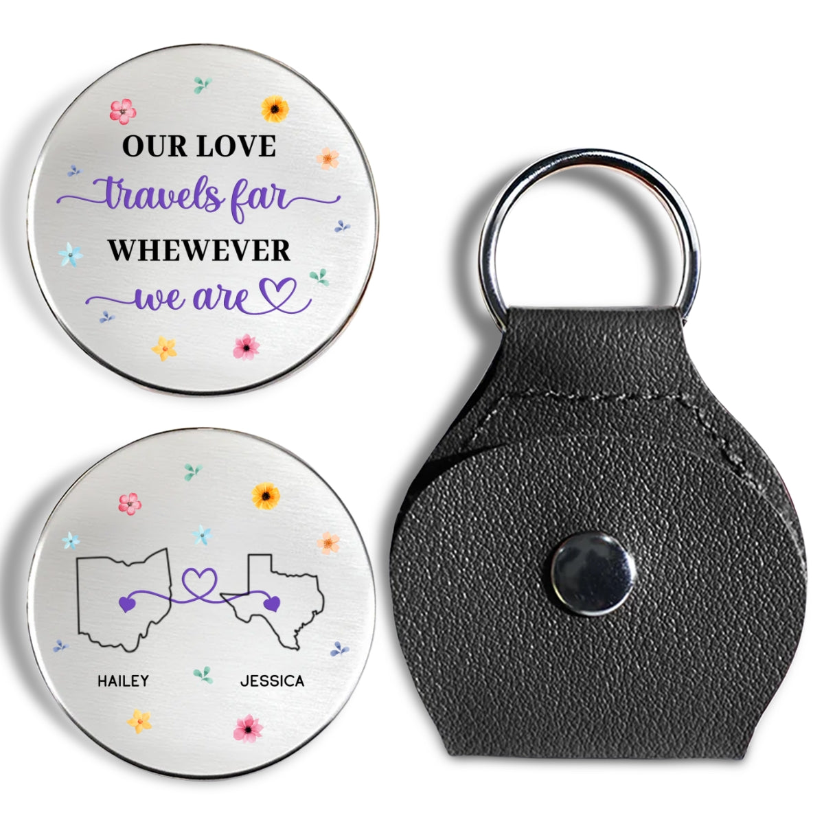Custom Coin Keychain for Daughter Mom, Mother's Day Birthday Gifts • My Love Always With You - Personalized Pocket Hug