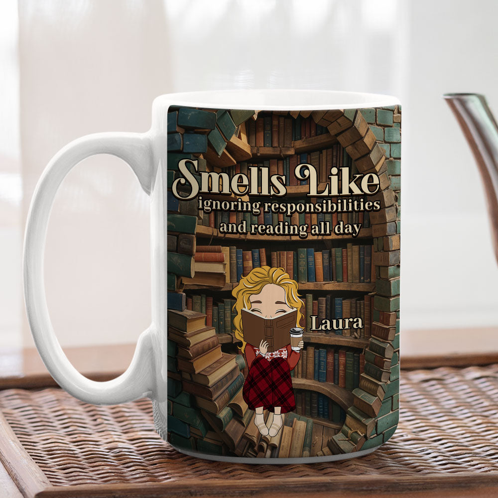 Custom Christmas & Birthday Keepsake Gift • Avoiding Responsibilities, Enjoying Books - Personalized Coffee Mug