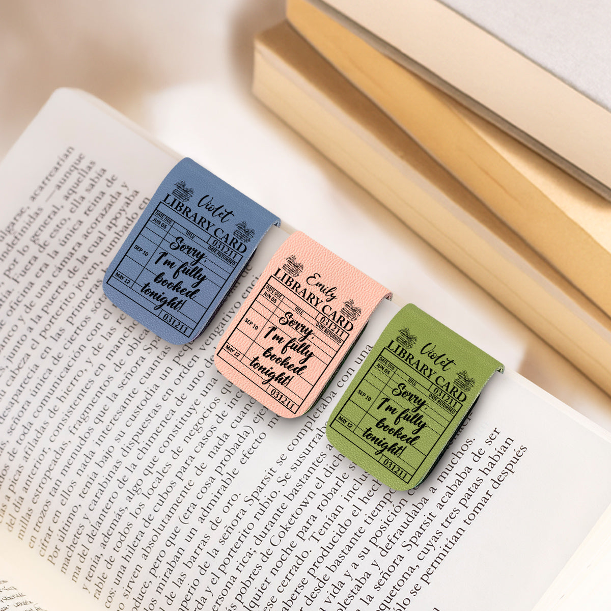 Fully Booked Tonight - Personalized Leather Bookmark