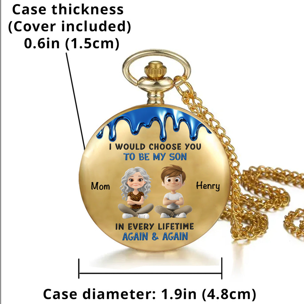 Because You Are My Son - Personalized Print Pocket Watch
