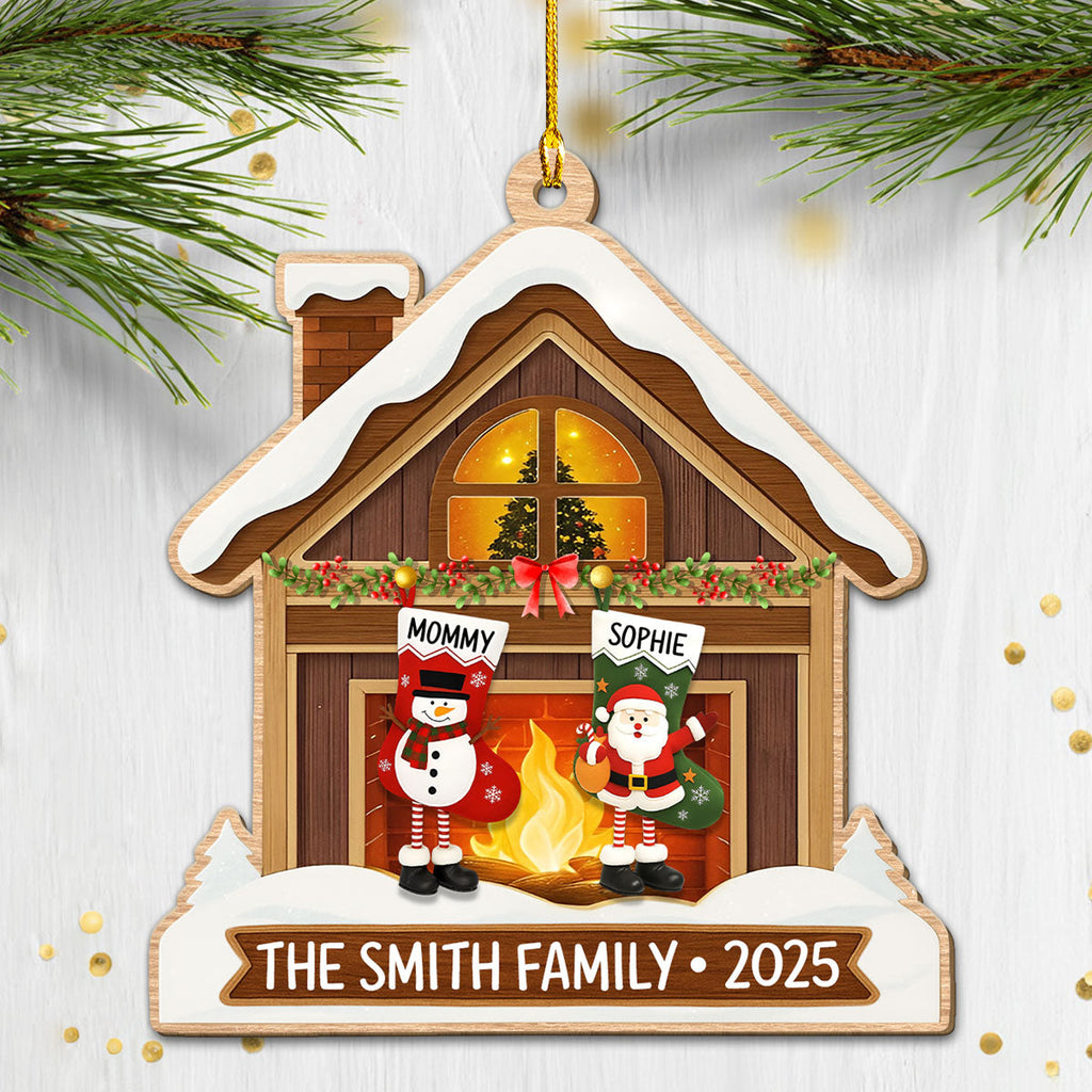 Custom Family Ornament, Christmas Gift for Family Members •  Our Winter Wonderland - Personalized Wood Ornament
