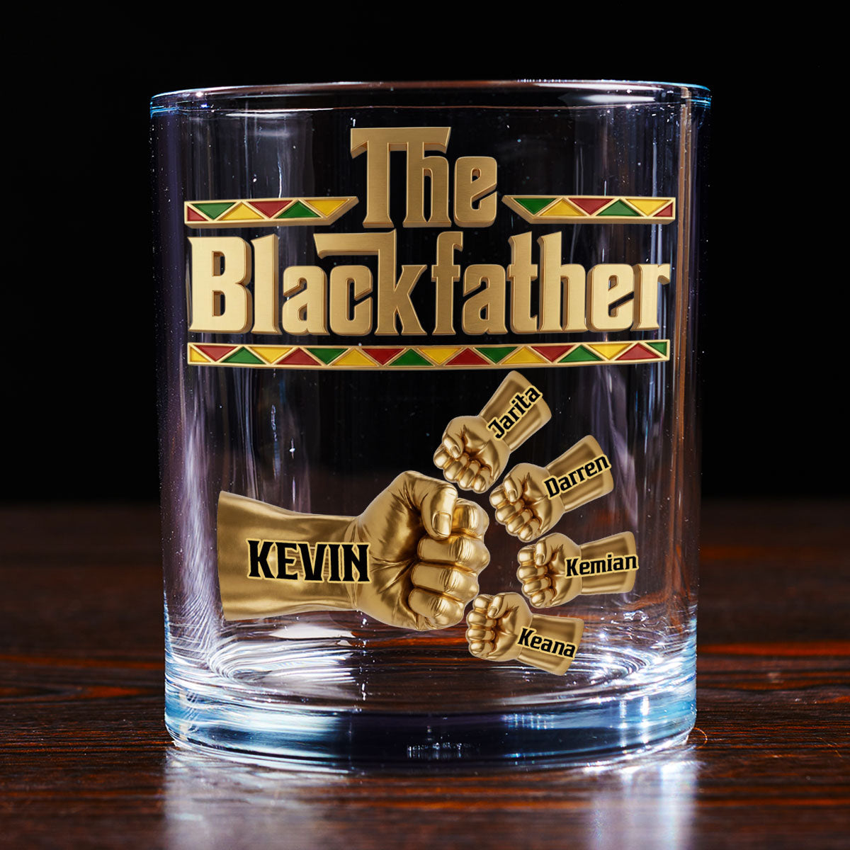 Custom Father's Day Birthday Gifts for Dad • The Blackfather - Personalized Whiskey Glass