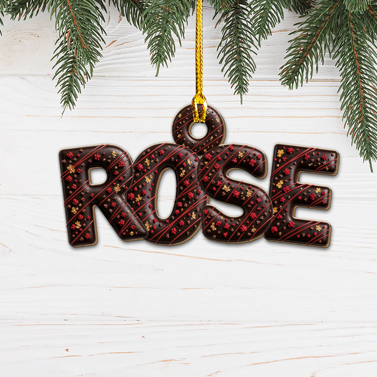 Custom Letter Christmas Ornament & Stocking Tag with Name • Hanging Names - Personalized Wood Ornament