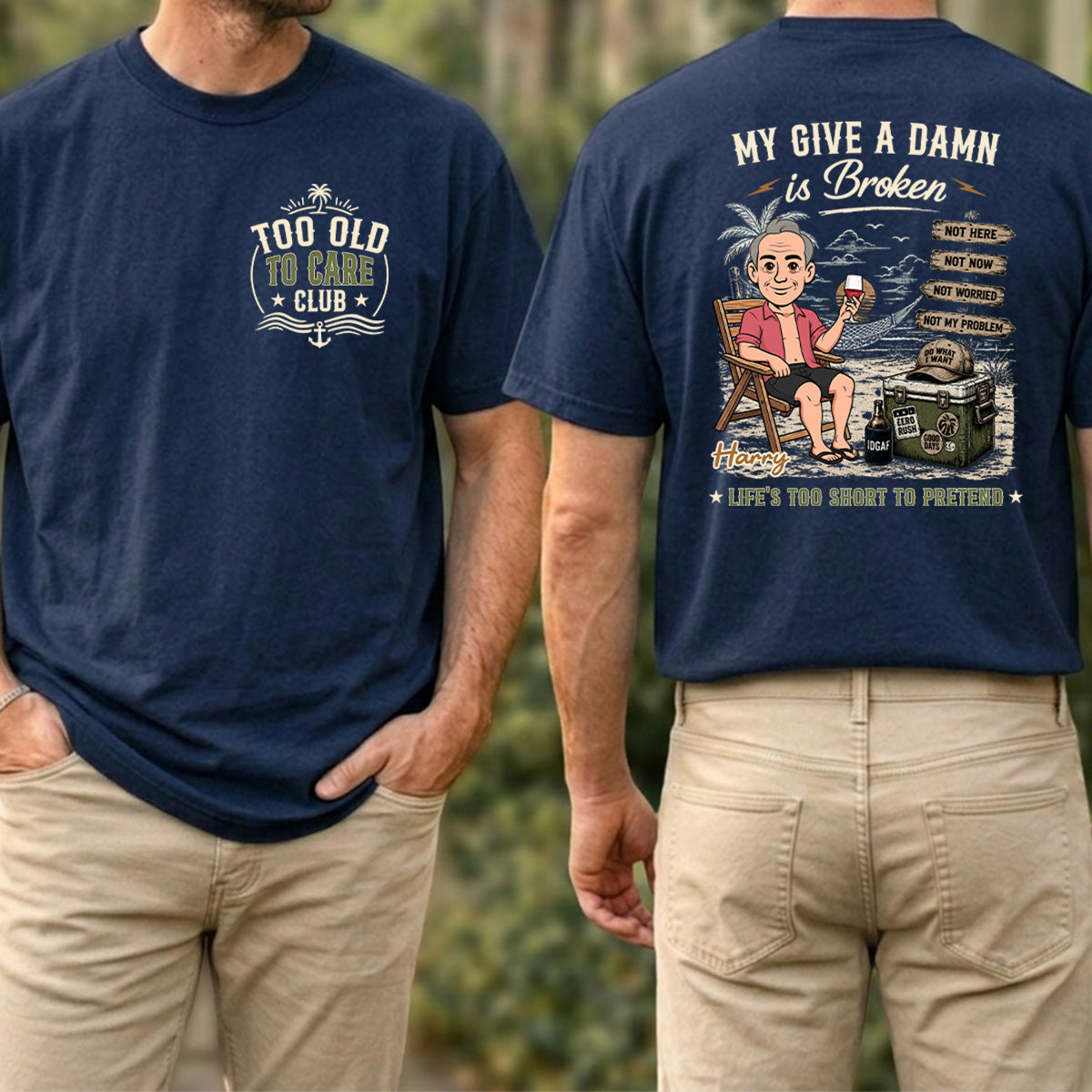 Custom Christmas & Birthday Gift for Grandpa • Old Enough To Decline - Personalized Shirt