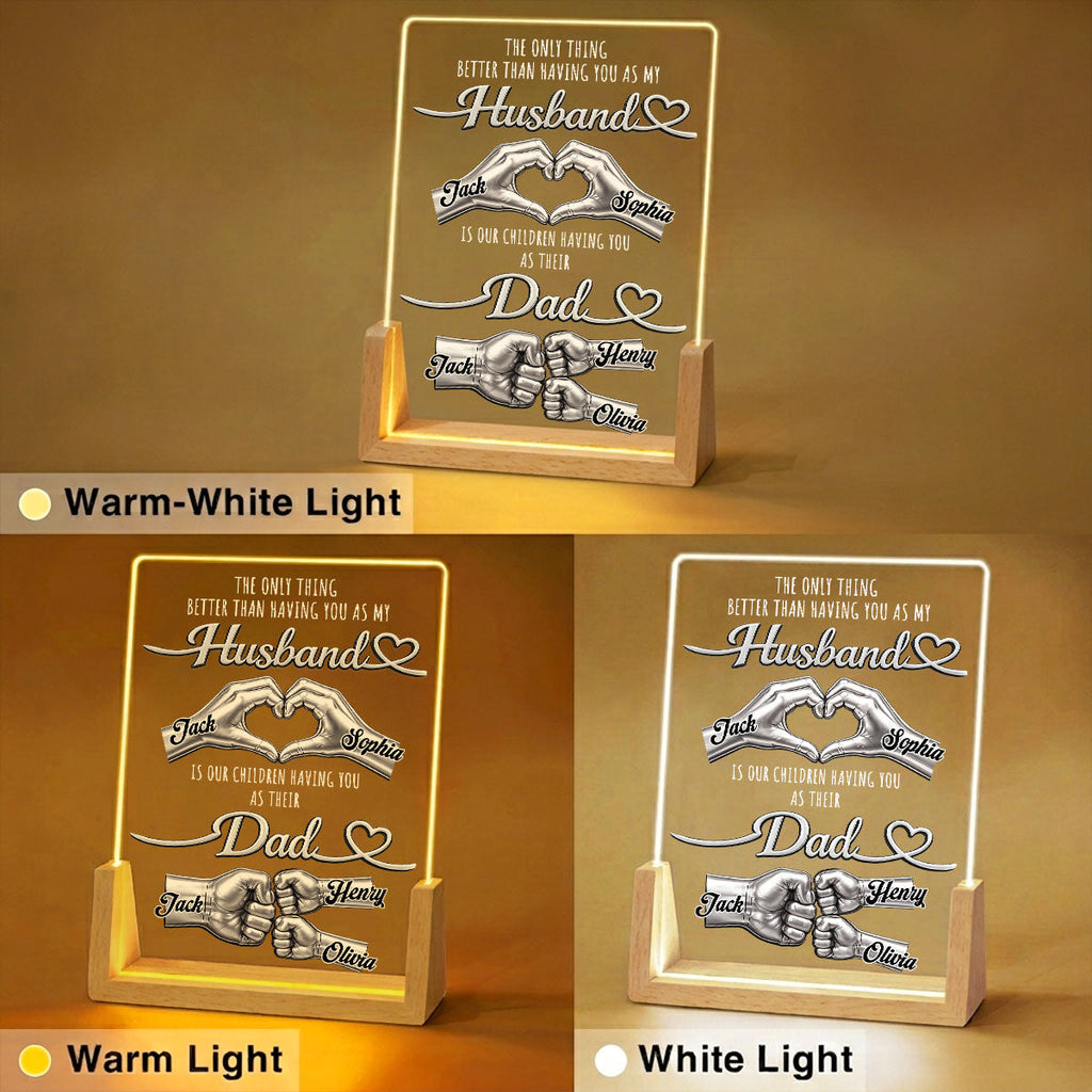 Custom Father's Day Gift for Dad Grandpa • Best Husband Best Dad - Personalized Night Light