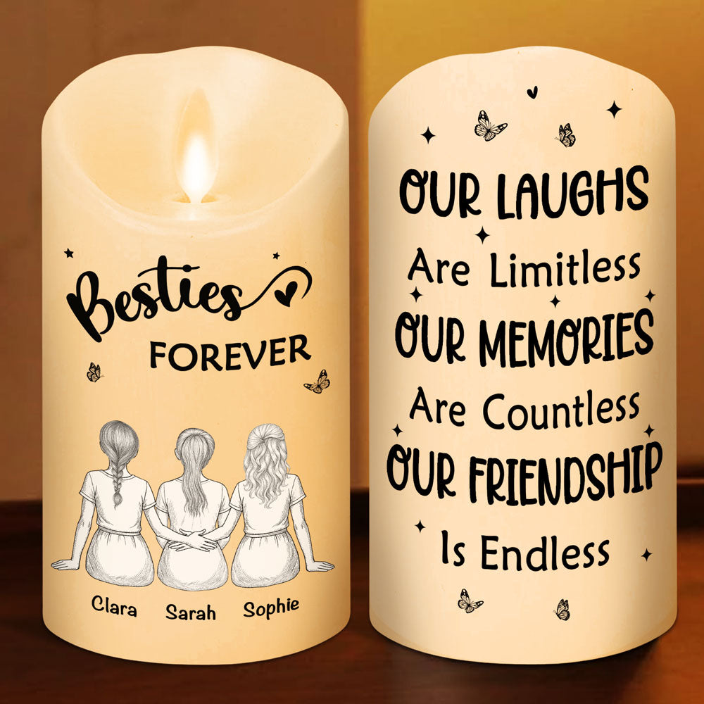 Our Friendship Is Endless Blue Toile - Personalized LED Candle