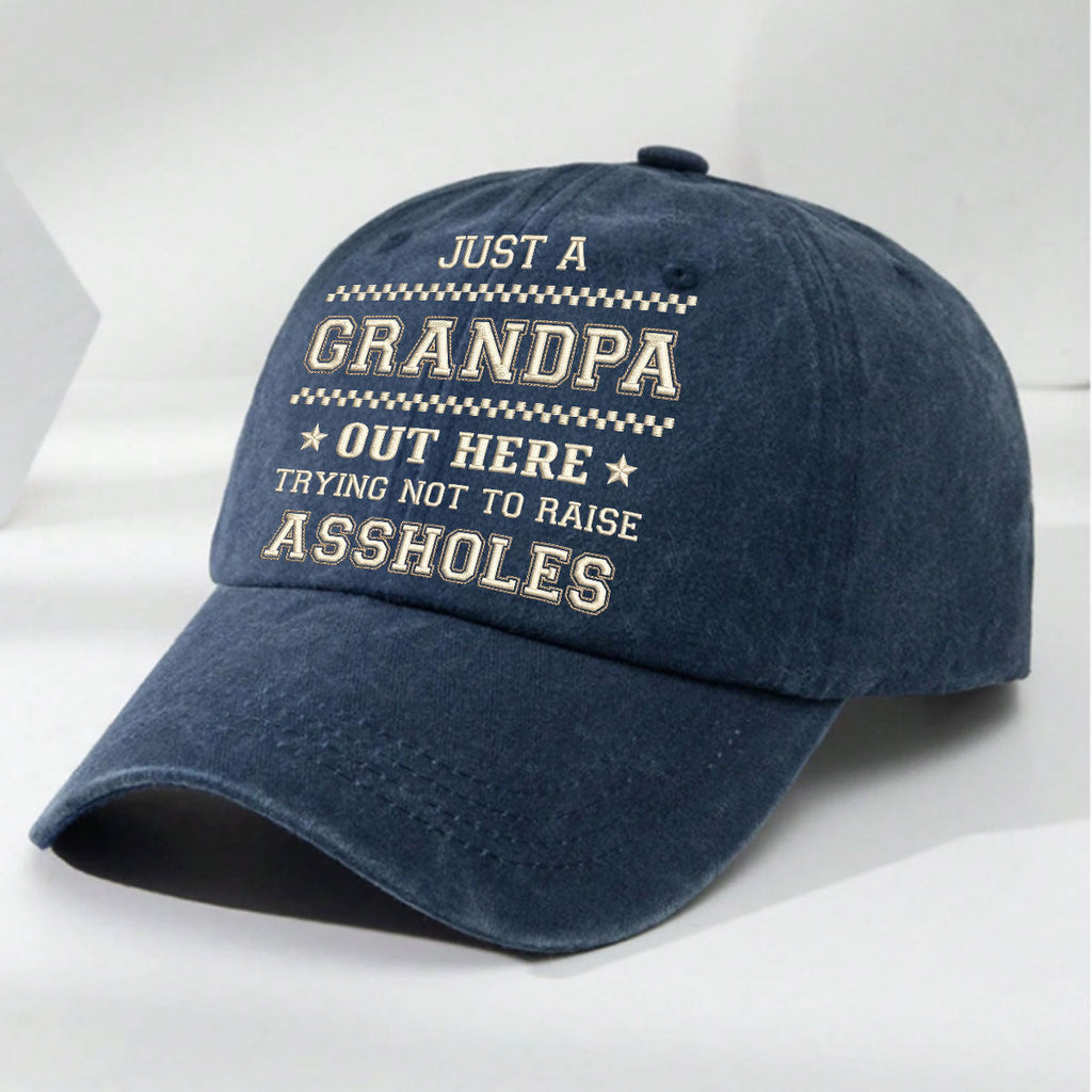 Custom Father's Day Christmas Birthday Gifts for Dad • Asshole Number One - Personalized Vintage Washed Denim Cap