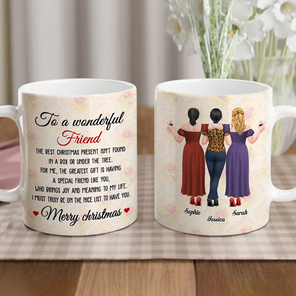 Custom Best Friend, Christmas & Birthday Friendship Keepsake Gift • To My Wonderful Friend - Personalized Coffee Mug