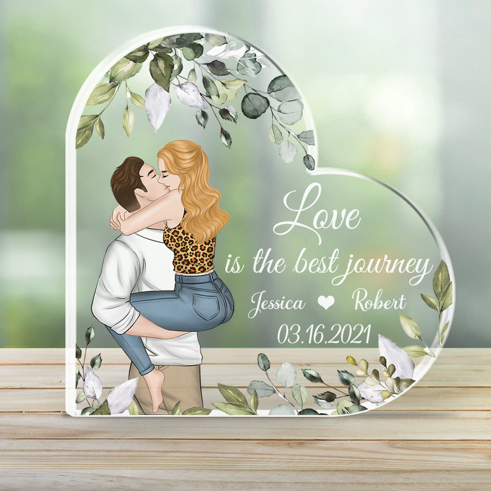 Custom Couple's Decor, Anniversary & Wedding Gift • Love Is The Best Journey - Personalized Acrylic Plaque