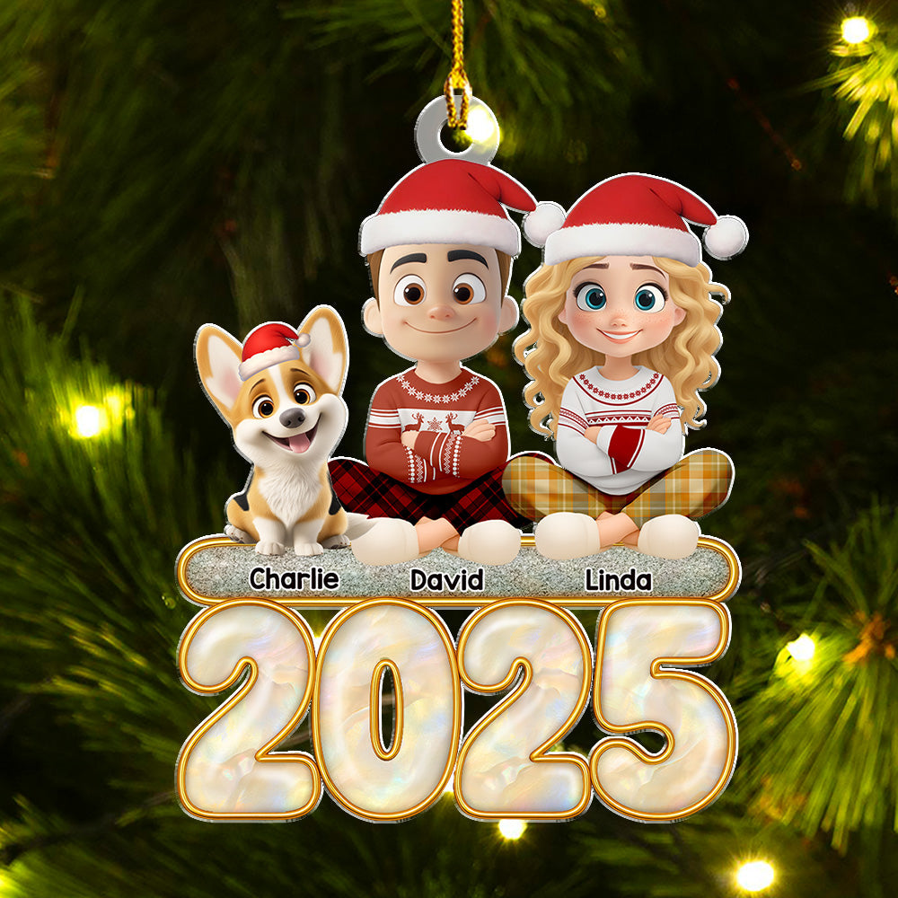 Custom Keepsake Christmas Ornament •  This Is Us And The Dog - Personalized Acrylic Ornament