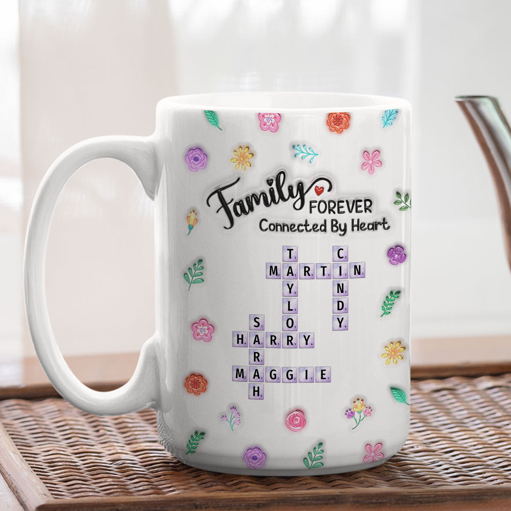 Custom Best Friend, Christmas & Birthday Friendship Keepsake Gift • Sister Connect By Heart Forever - Personalized 3D Inflated Effect Coffee Mug